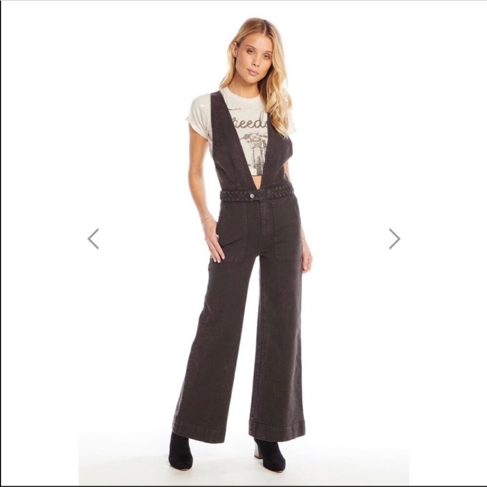 Black Vintage Canvas Overalls